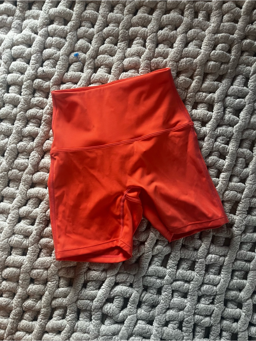 High-Rise Women's Bike Shorts in Bright Orange
